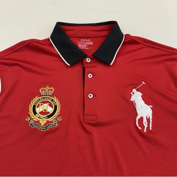 Polo by Ralph Lauren Red, Black, and White Polo Shirt - Picture 2 of 4